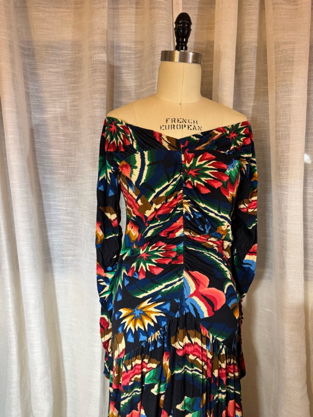 FARM Rio Navy & Multicolor Tropical Forest Print with Ruching - Picture 3 of 7